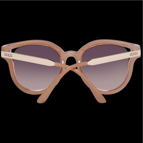 GUESS Round Cat Eye Pink Peach Rose Gold Sunglasses